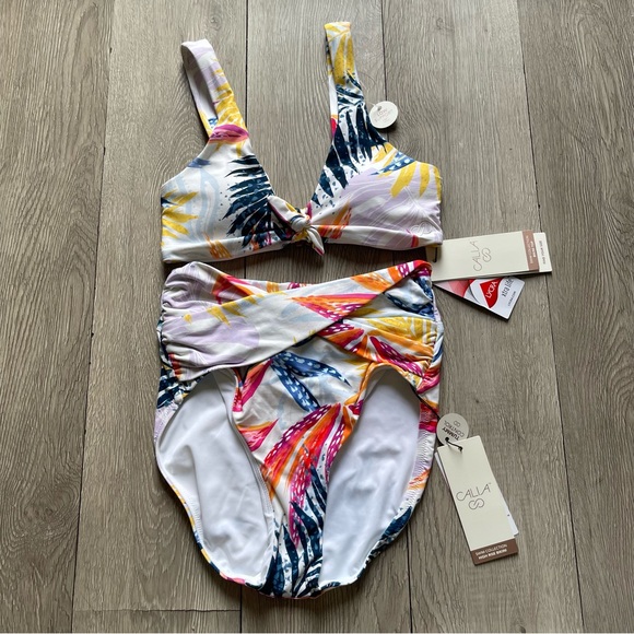 CALIA by Carrie Underwood Other - Calia watercolor palms 2 piece swim suit size XXS NWT